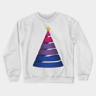 Large Spiral Bisexual Pride Flag Christmas Tree Vector Crewneck Sweatshirt